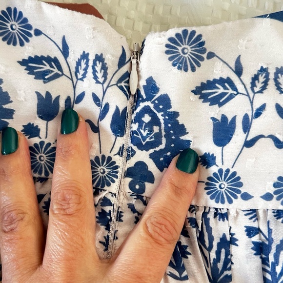 JessaKae Blue and White Floral Midi Dress - Picture 8 of 8